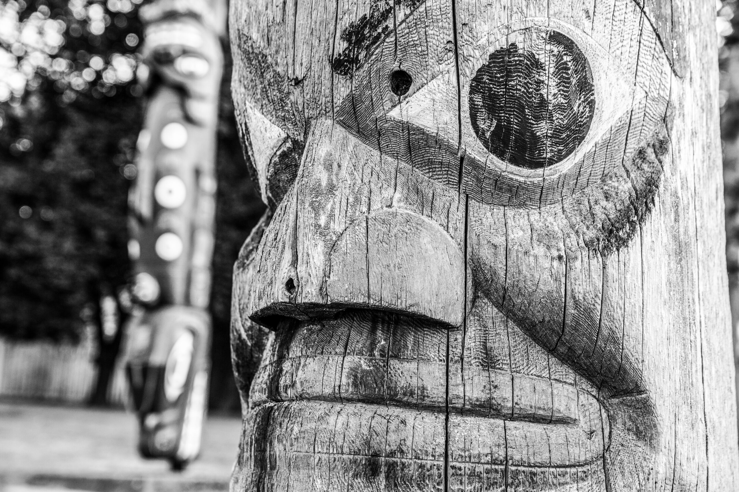 Coast Salish totem pole, Victoria, BC